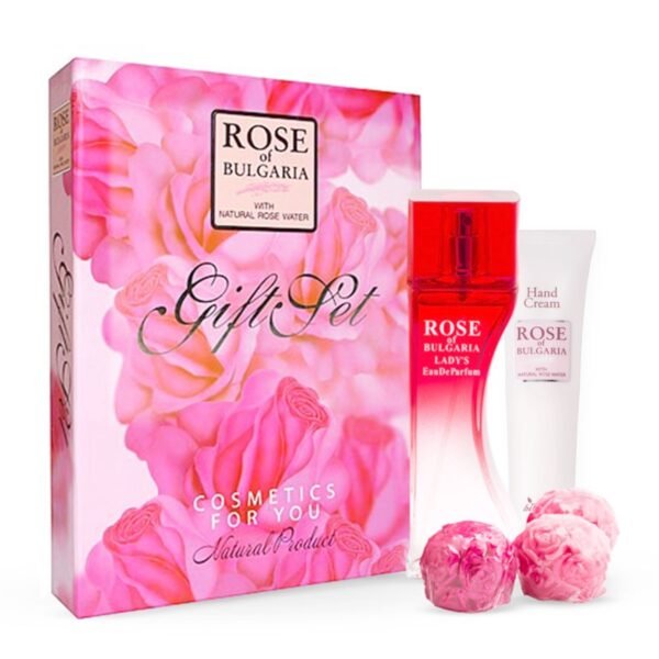 Комплект Rose -3 бр.сапун, парфюм, крем за ръце