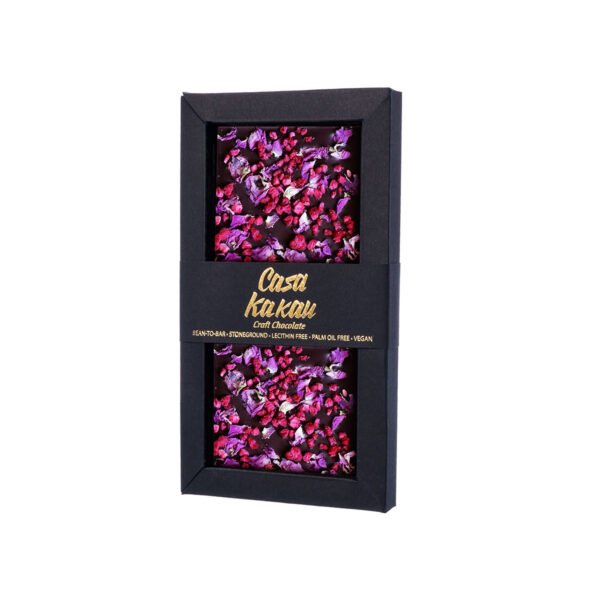 Веган Шоколад с Българска Роза и Малина 63% Какао