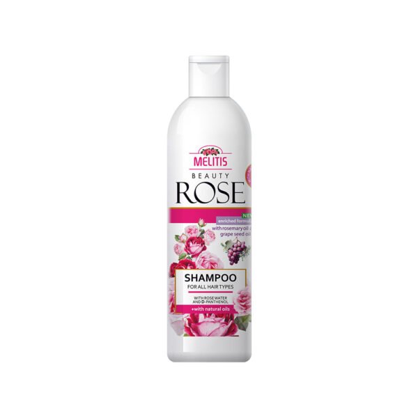 Шампоан за коса „Melitis Beauty Rose“ с масло от гроздови семки, розово масло и розмарин 250 ml